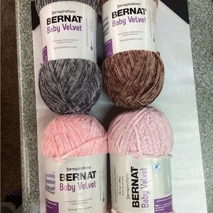 Bernat Baby Velvet Yarn Set - Pink, Brown, Gray